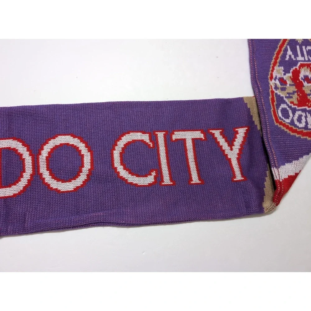 Vintage Orlando City Soccer Club OCSC Ruffneck Scarf Purple Red USL